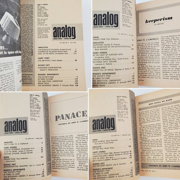 Analog Science Fiction Fact Magazines 1965, 7 Issues Jun-Dec Poul Anderson, More - Picture 5 of 11